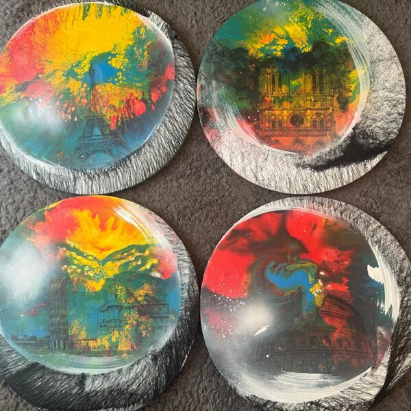 29-Foray into the night -one world- 2024 -diameter 40cm- 4 pcs