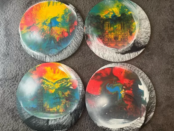 29-Foray into the night -one world- 2024 -diameter 40cm- 4 pcs